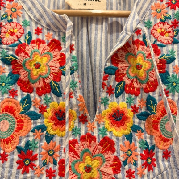 Savanna Jane Blue and White Striped Blouse - Picture 8 of 8